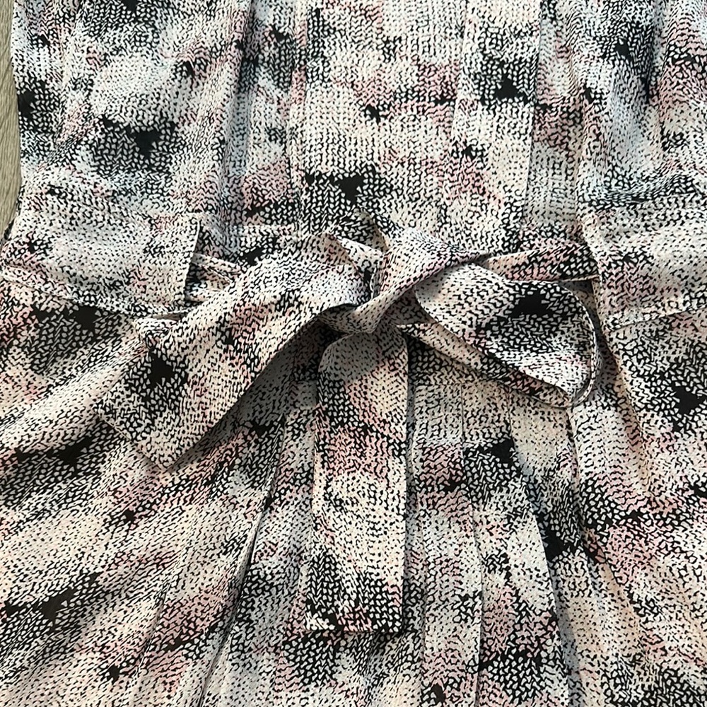 REISS Womens Sz 2 Alice Circle Printed Long Sleeve Shirt Belt Mini Casual‎ Dress - Picture 11 of 16